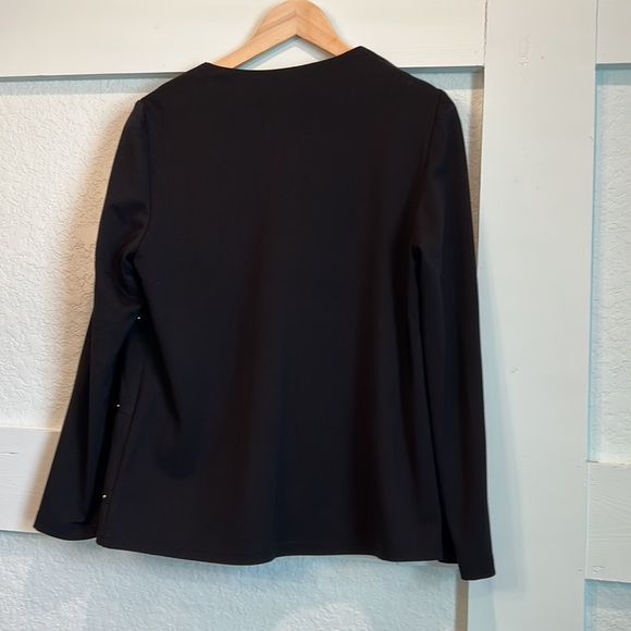 Gold studded deep black jacket by JM collection, size S - Picture 4 of 4
